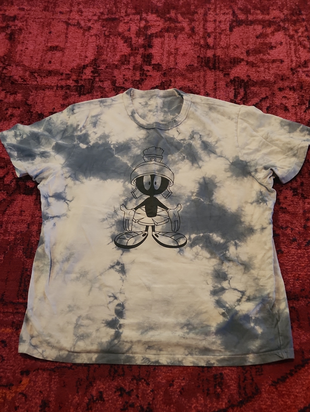 Tie-Dye Marvin the Martian Graphic Tee - White & Blue